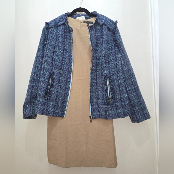 Sail to Sable Multi-Color Tweed Blazer // Preppy Fringe Zip Jacket XL - Picture 5 of 9